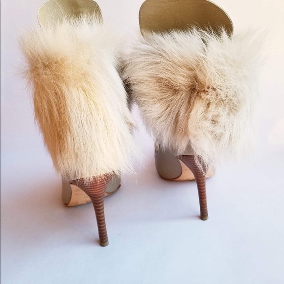 Ann Taylor Lamb Shearling Fur Lace Up Pointed Toe - Picture 7 of 7